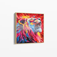 Abstract lion oil painting