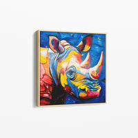 Powerful Rhinoceros Modern Canvas