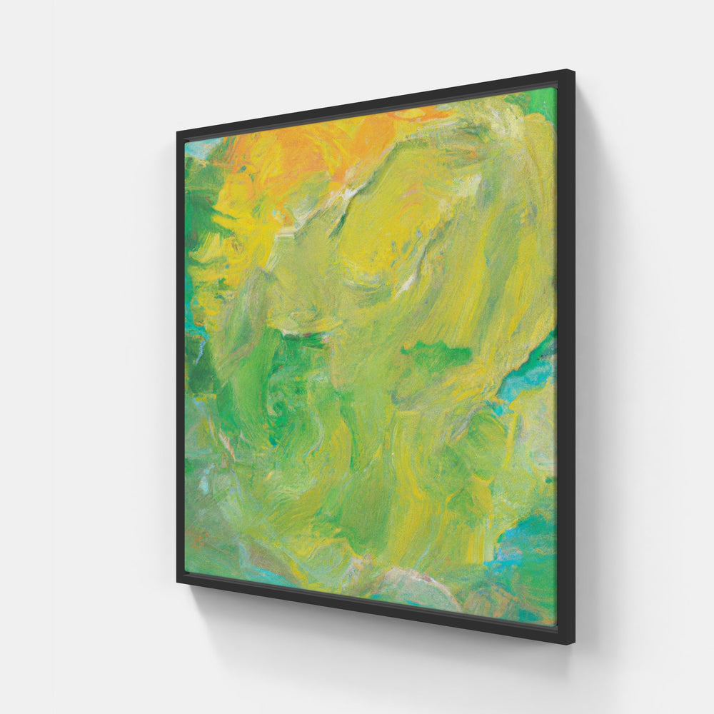 Green sprouts laugh-Canvas-artwall-20x20 cm-Black-Artwall