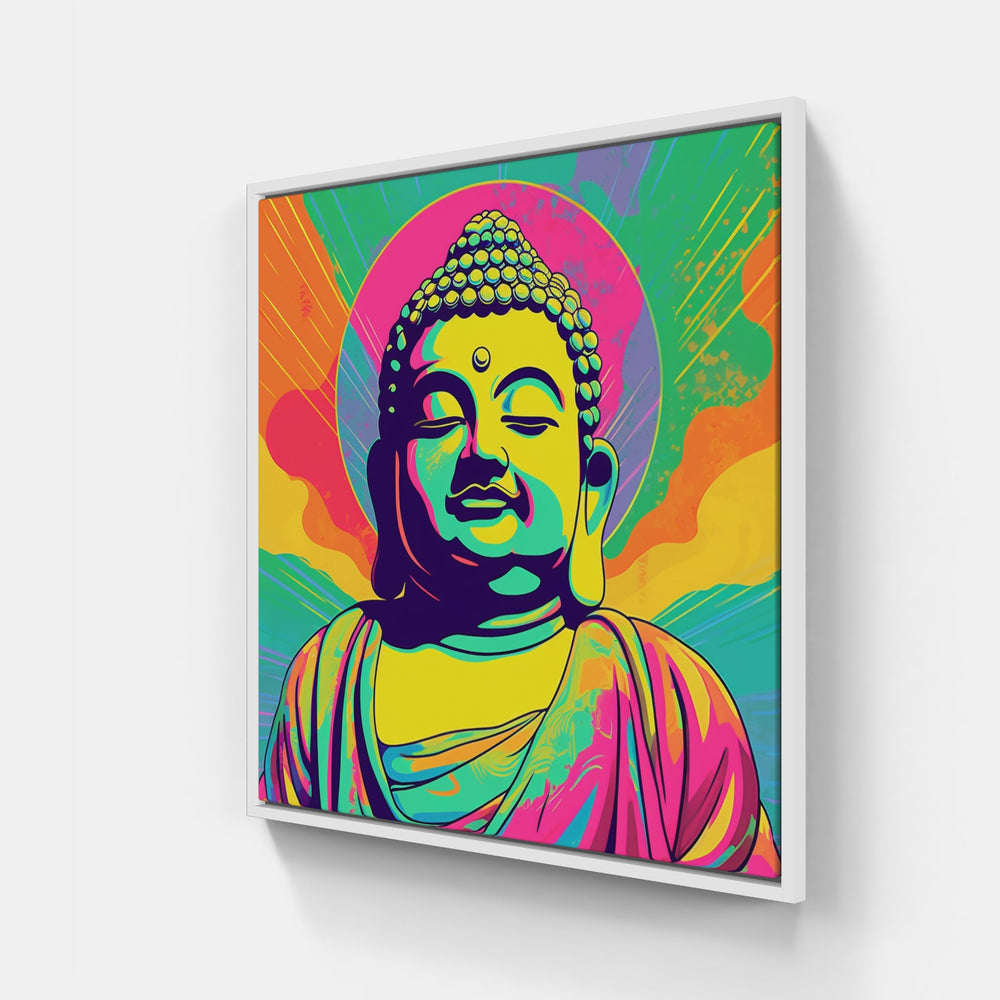 Buddha Pop Peace-Canvas-artwall-20x20 cm-White-Artwall