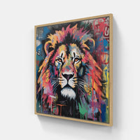 Lion Roar Roam Proud-Canvas-artwall-20x20 cm-Wood-Artwall