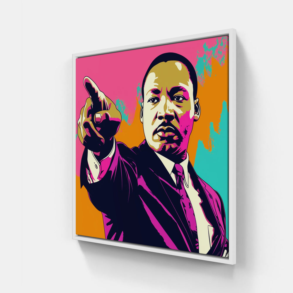 Martin Luther King memory fight-Canvas-artwall-20x20 cm-White-Artwall
