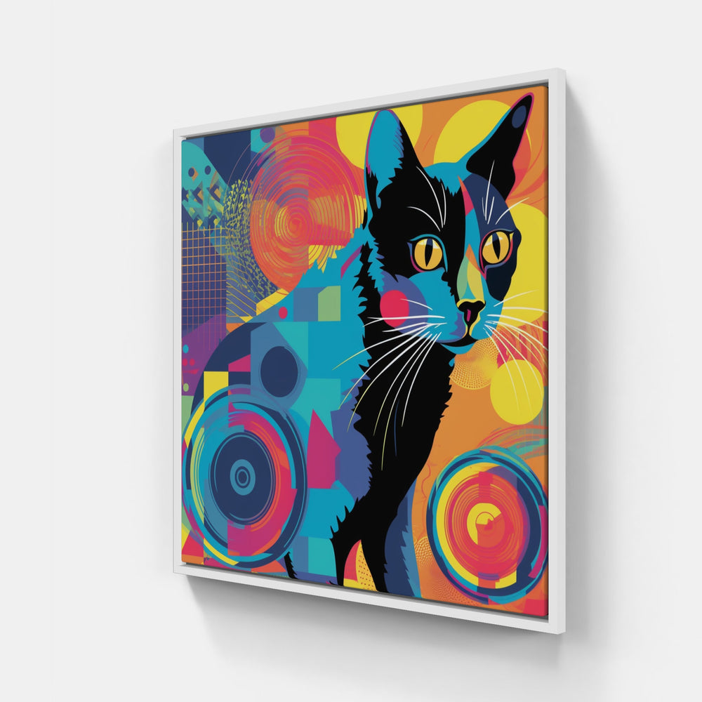 Cat meow purr scratch-Canvas-artwall-20x20 cm-White-Artwall