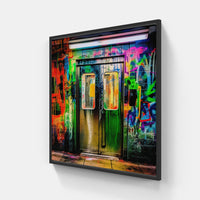 Luminous City Nights-Canvas-artwall-40x40 cm-Black-Artwall