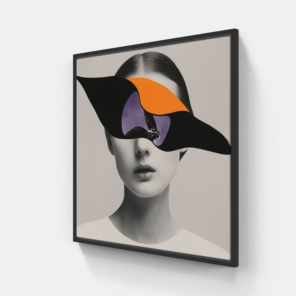 Minimalist Collage Symphony-Canvas-artwall-20x20 cm-Black-Artwall