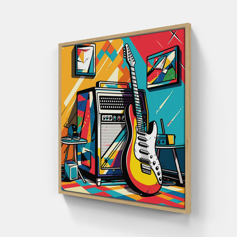 Harmonious Guitar Dreams-Canvas-artwall-20x20 cm-White-Artwall