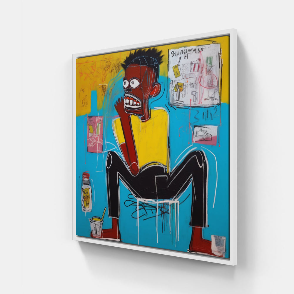 Abstract Basquiat Fusion-Canvas-artwall-20x20 cm-White-Artwall