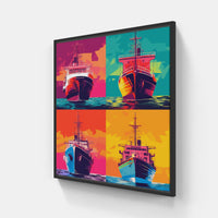 Nautical Escape Stunning Yacht-Canvas-artwall-20x20 cm-Black-Artwall
