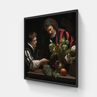Dynamic Caravaggio Symphony-Canvas-artwall-20x20 cm-Black-Artwall