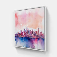 Colorful Cityscape Skyline-Canvas-artwall-20x20 cm-White-Artwall