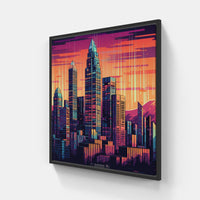 Illuminated Skyline Magic-Canvas-artwall-20x20 cm-Black-Artwall