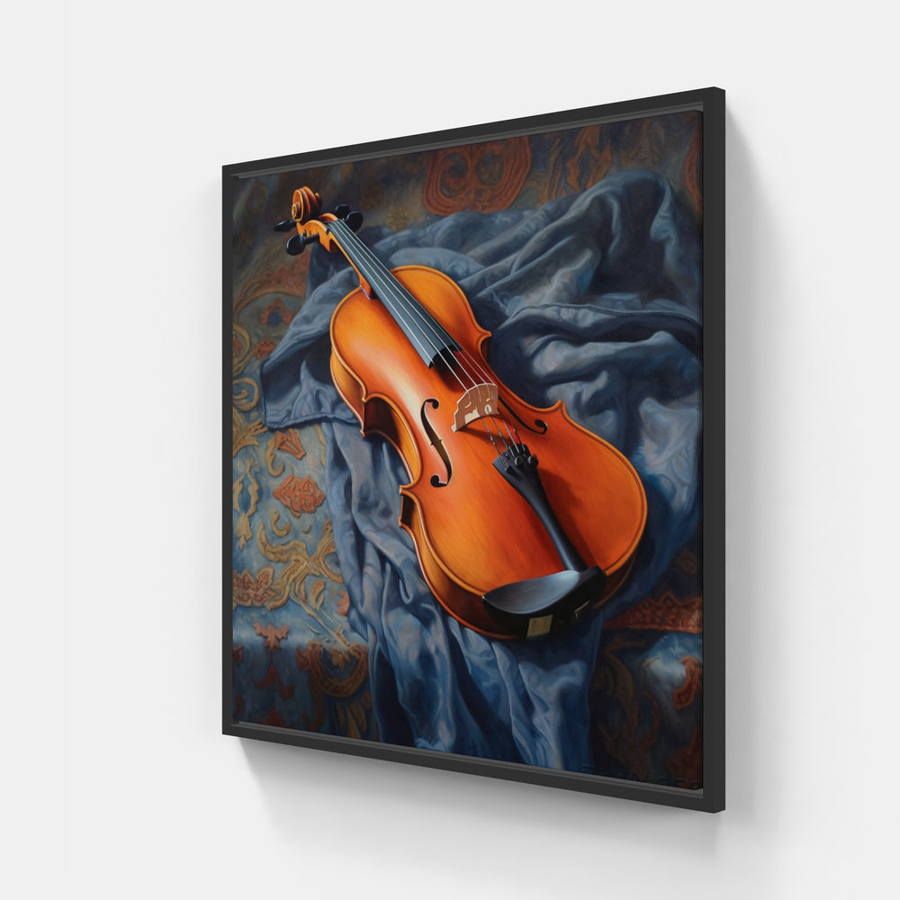 Radiant Violin Brilliance-Canvas-artwall-20x20 cm-Black-Artwall