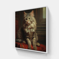 Da vinci Cat-Canvas-artwall-20x20 cm-White-Artwall