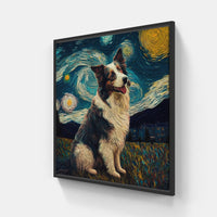 Dog love hugs-Canvas-artwall-20x20 cm-Black-Artwall