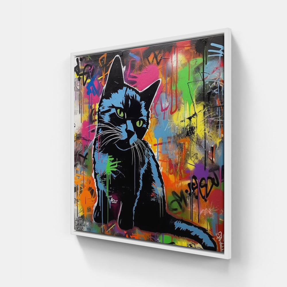 Cat meow purr cuddle-Canvas-artwall-20x20 cm-White-Artwall