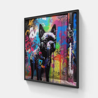 Dog soars high-Canvas-artwall-20x20 cm-Black-Artwall