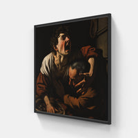 Captivating Caravaggio Reverie-Canvas-artwall-20x20 cm-Black-Artwall