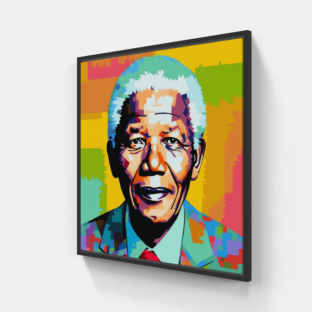 Mandela Africa-Canvas-artwall-20x20 cm-Black-Artwall