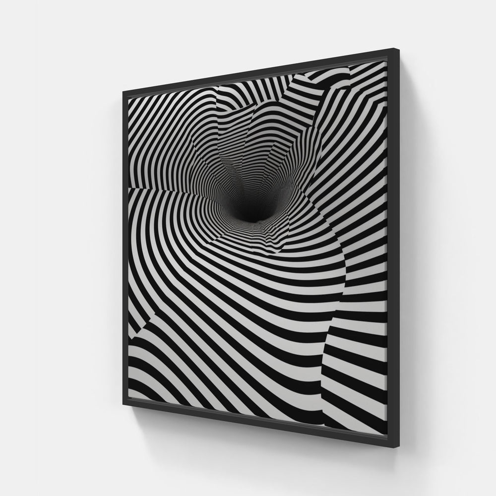 Illusionary Depths Unveiled-Canvas-artwall-20x20 cm-Black-Artwall