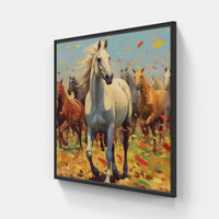 Fast Horse Racing-Canvas-artwall-20x20 cm-Black-Artwall