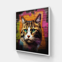Cat meow purr sleep-Canvas-artwall-20x20 cm-White-Artwall