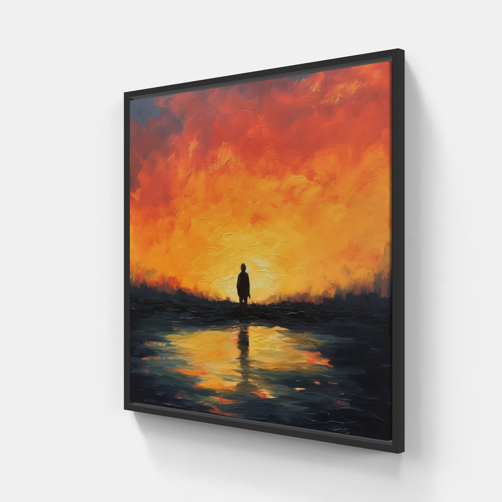 Sunset Serenade Canvas-Canvas-artwall-20x20 cm-Black-Artwall
