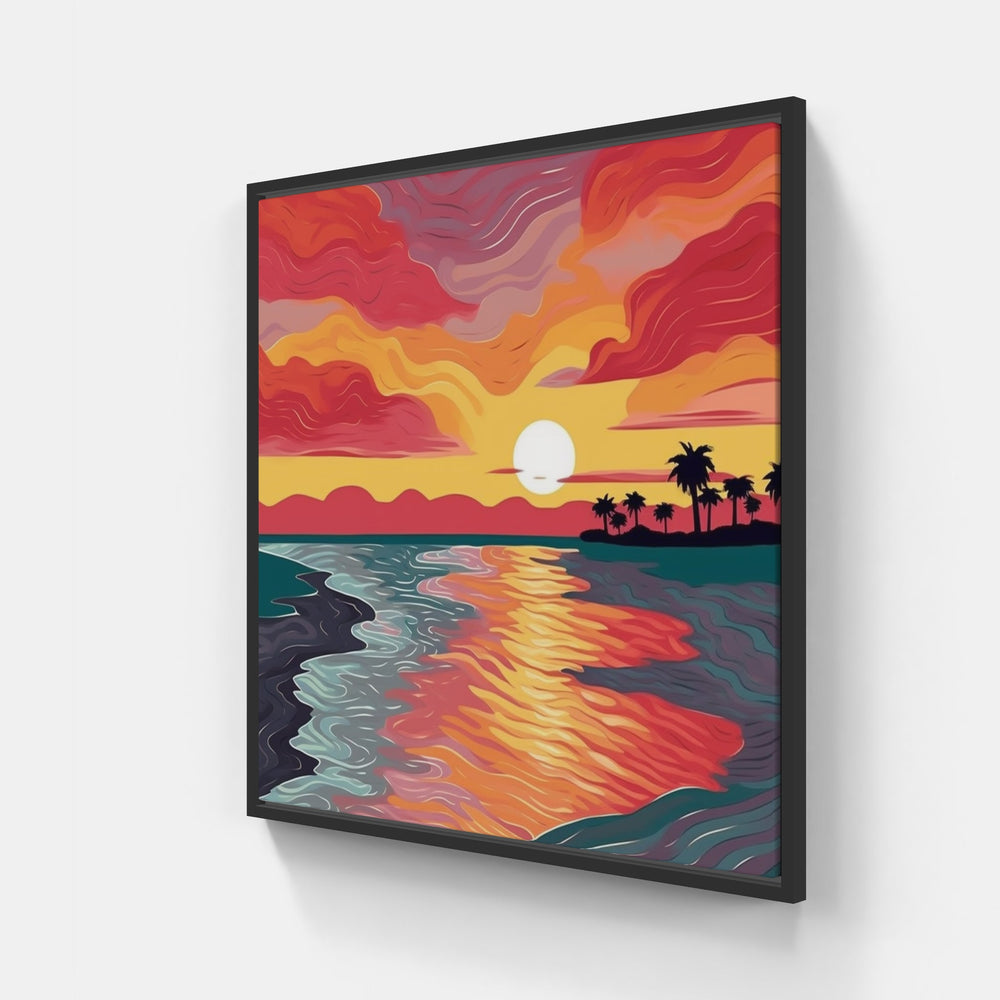 Harmonious Sunset Palette-Canvas-artwall-20x20 cm-Black-Artwall