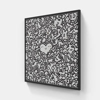 Doodle art illusion-Canvas-artwall-20x20 cm-Black-Artwall