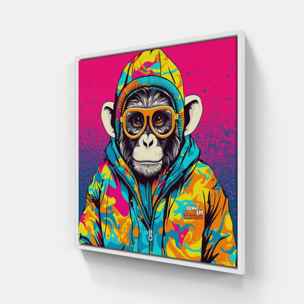 Joyful Monkey Masterpiece-Canvas-artwall-20x20 cm-White-Artwall