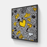 Doodle in dreamland-Canvas-artwall-20x20 cm-Black-Artwall