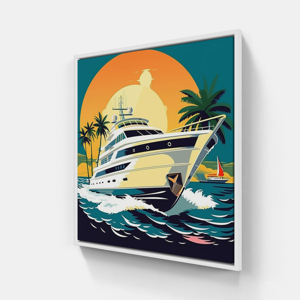 Sailing into Bliss Serene Yacht-Canvas-artwall-20x20 cm-White-Artwall