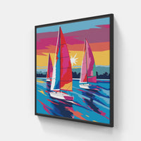 Yacht Dreams Sailing Bliss-Canvas-artwall-40x40 cm-Black-Artwall
