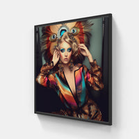 Fashion's Iconic Reflections-Canvas-artwall-20x20 cm-Black-Artwall