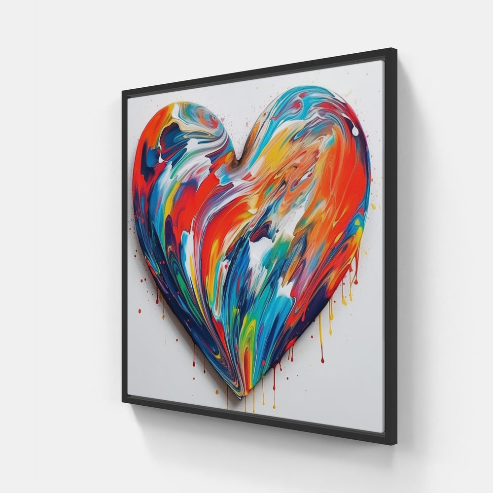 Sweetheart's Amorous Embrace-Canvas-artwall-20x20 cm-Black-Artwall