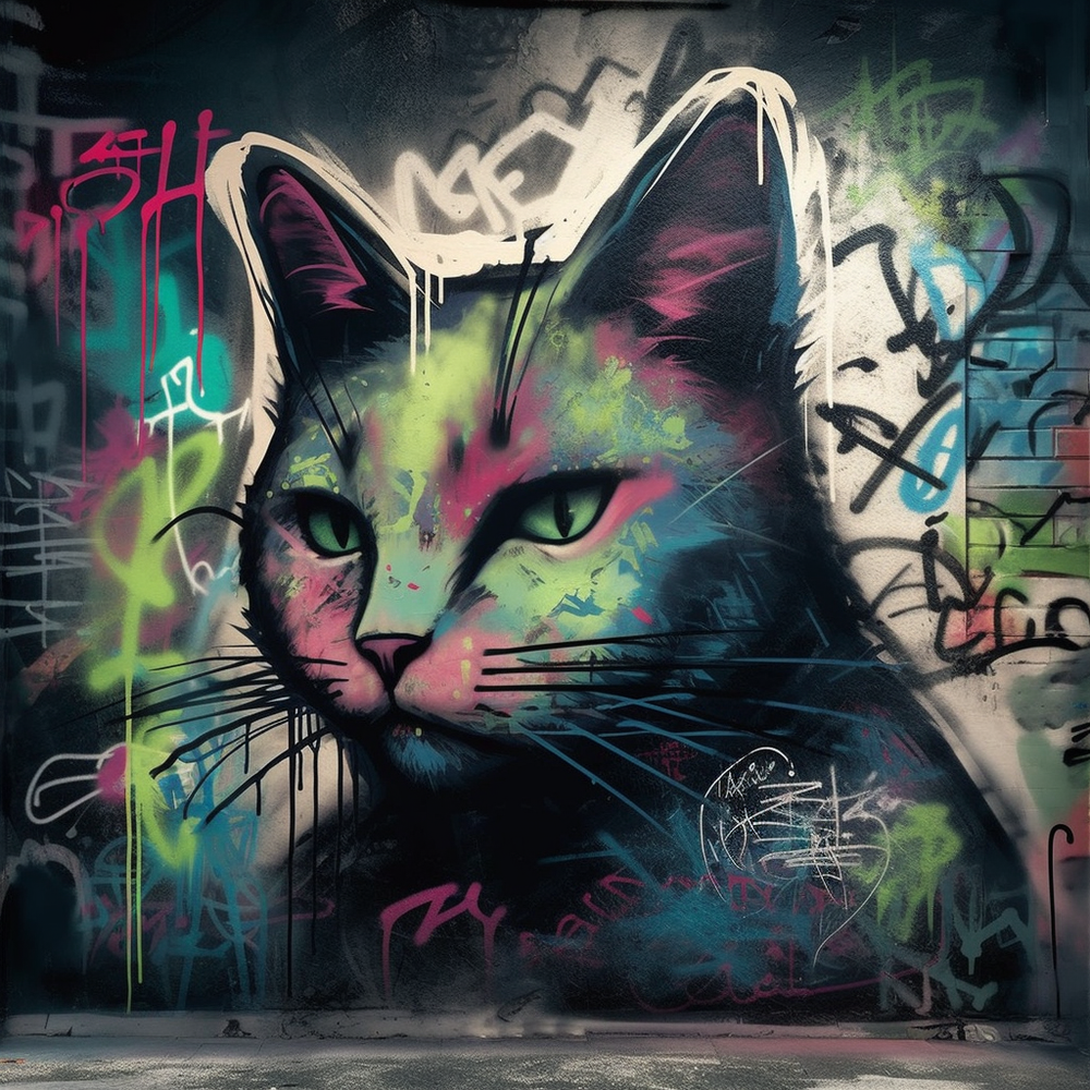 Cat meow purr fur-Canvas-artwall-Artwall