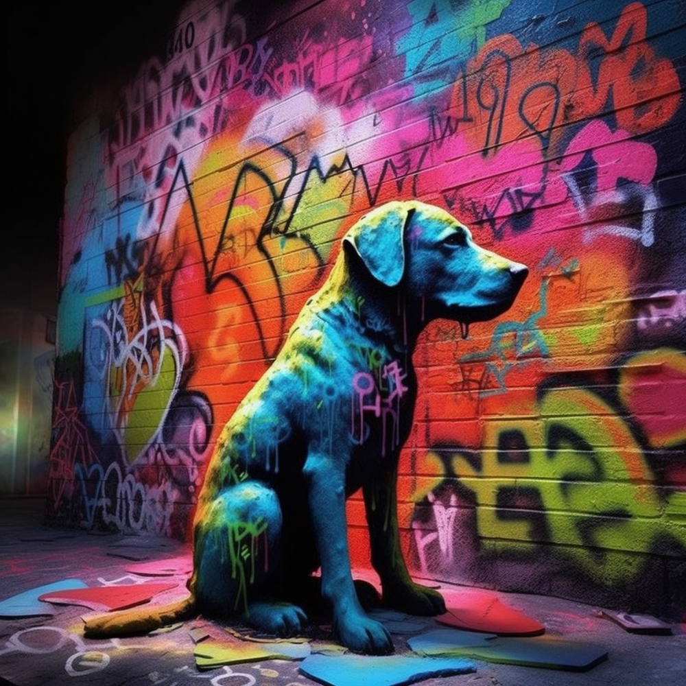 Dog love joy peace-Canvas-artwall-Artwall