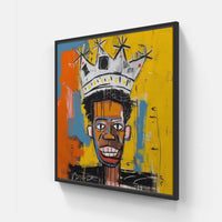 Basquiat's Bold Expressions-Canvas-artwall-20x20 cm-Black-Artwall