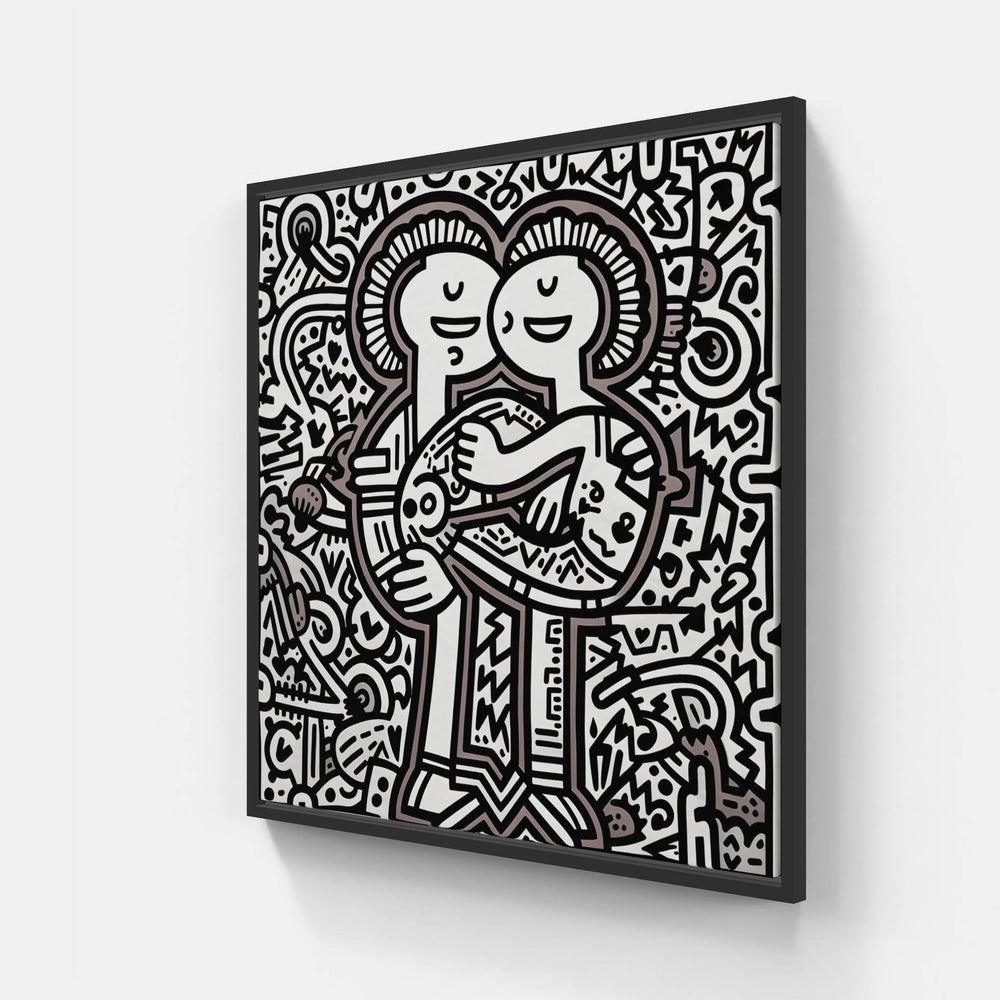 Doodle do it-Canvas-artwall-20x20 cm-Black-Artwall