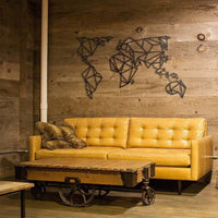 Déco métal carte monde