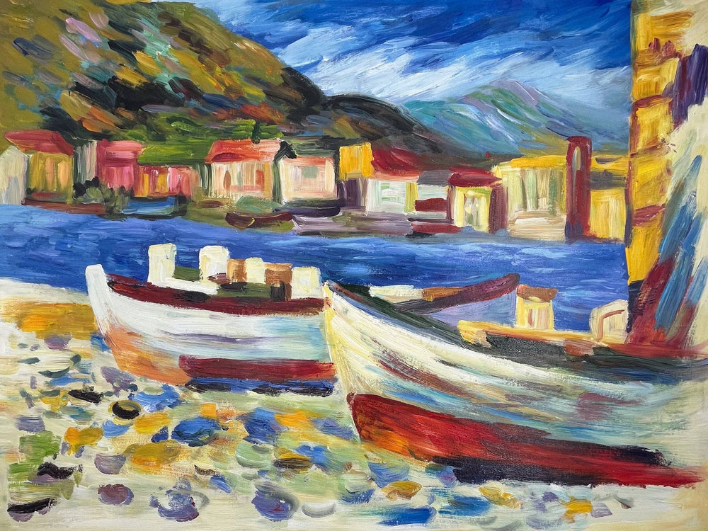 Rapallo, Bateaux par Wassily Kandinsky - Reproduction de Peinture à l'Huile