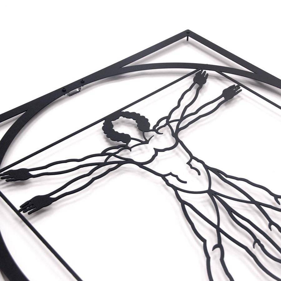 Décoration mur métal homme de vitruve