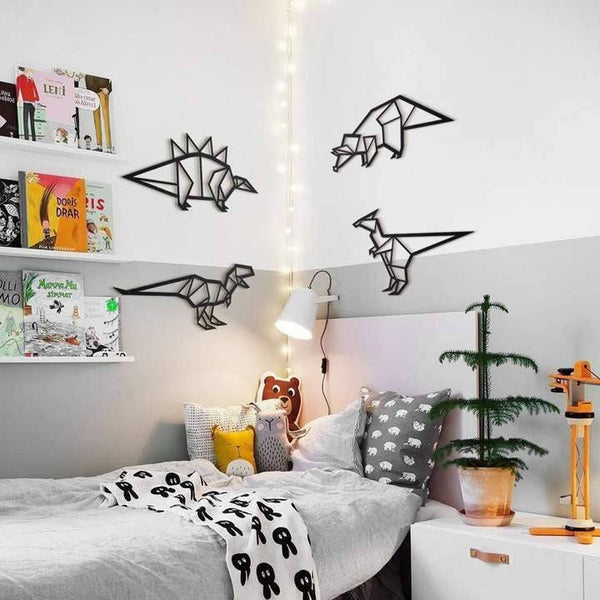 Decoration metal dinosaure