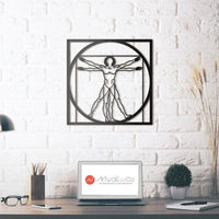 Décoration mur métal homme de vitruve