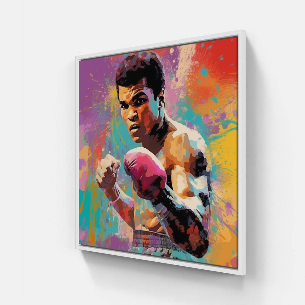 Mohamed Ali-Canvas-artwall-20x20 cm-White-Artwall