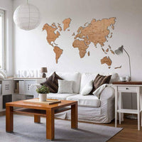 Decoration bois carte du monde