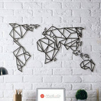 Déco métal carte monde