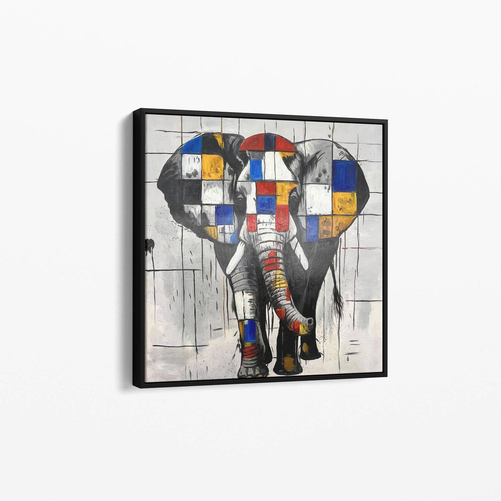 Éléphant en Composition tableau peinture