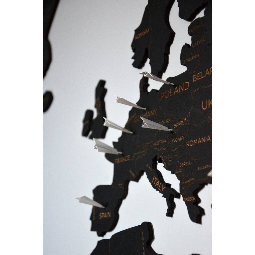 Decoration bois carte du monde