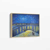 Nuit étoilée sur le Rhône par Vincent van Gogh - Reproduction de Peinture à l'Huile"