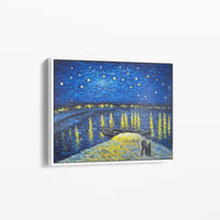 Nuit étoilée sur le Rhône par Vincent van Gogh - Reproduction de Peinture à l'Huile"